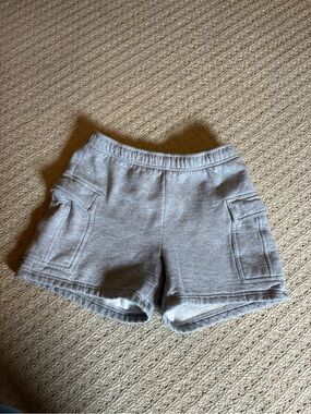 Grey Cargo Sweat Shorts - Women